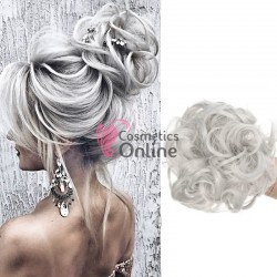 Coc modern din par artificial cu cleste AM100906 - Silver (Argintiu)